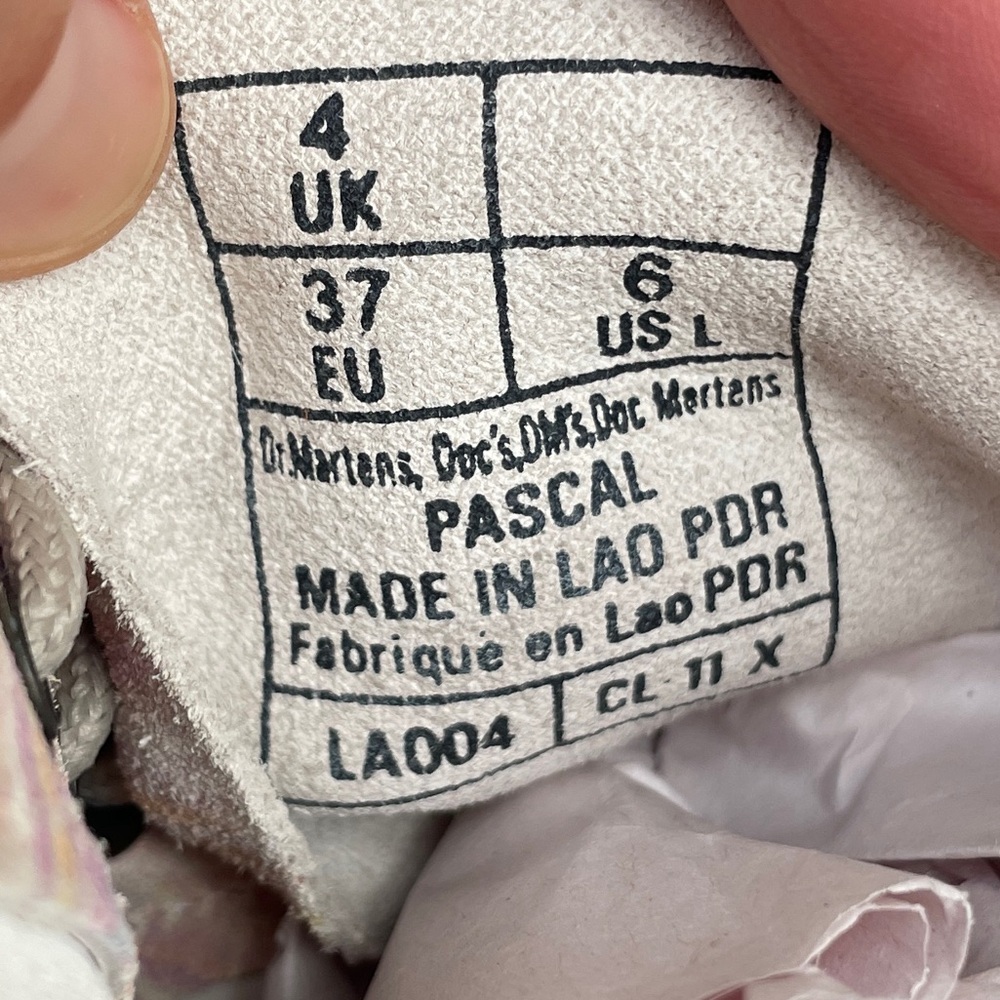 Dr Martens pascal 1460 MARBLED SUEDE LACE UP BOOTS rainbow unicorn girly combat - Picture 9 of 11